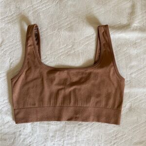 SKIMS Brown Sparkle Scoop Neck Bralette